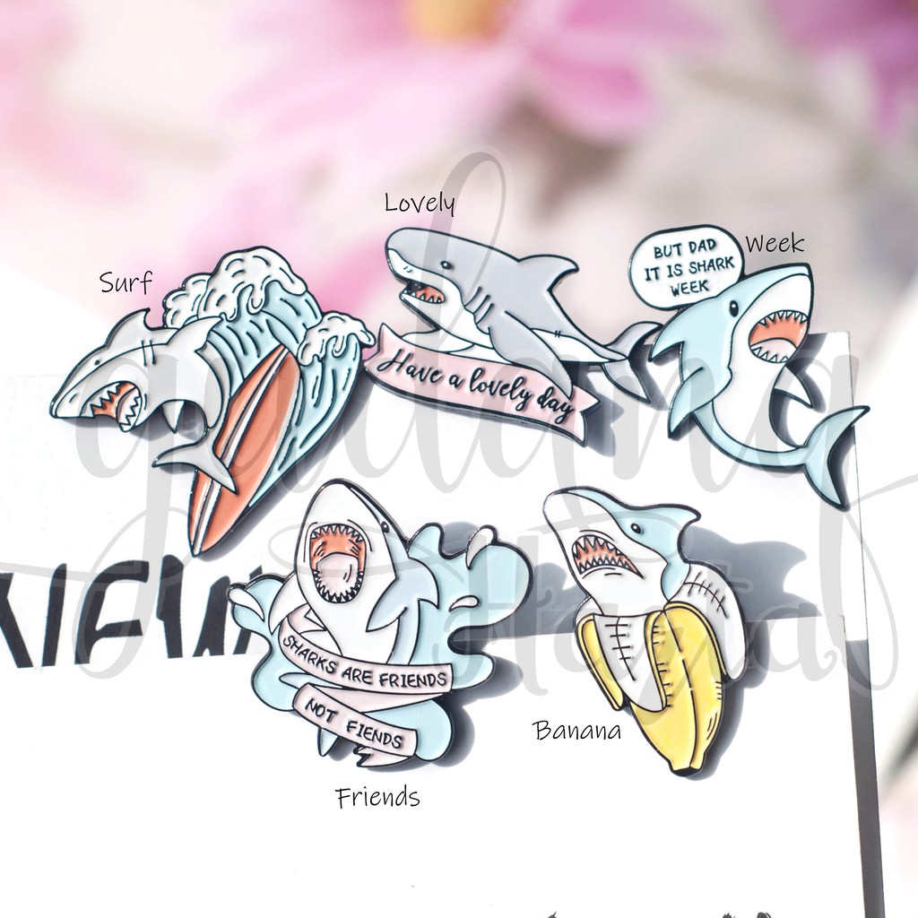 Pin Friendly Shark Pin Tas Lucu Bros Unik Murah Paus GH 208751