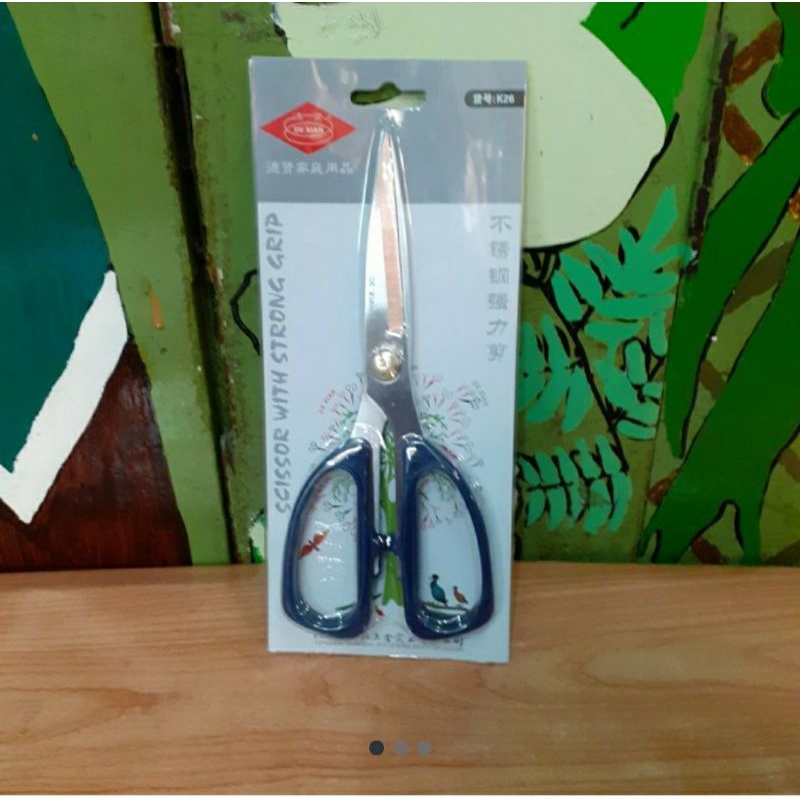 

gunting stainless pegangan plastik merk "DE XIAN