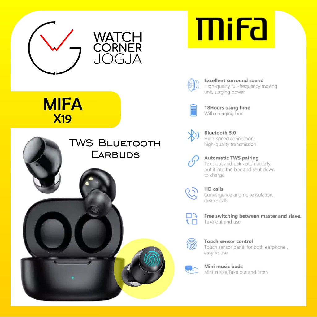 MIFA X19 TWS Bluetooth Earphone Headset Bluetooth 5.0 ORIGINAL Wireless Earbuds