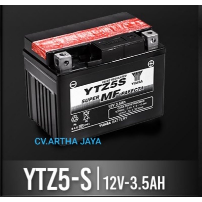AKI / ACCU YUASA YTZ5S (KERING) 12V-3.5AH / 12 VOLT - 3,5 AMPERE ( SUPRA X 125 / BLADE / KARISMA / A