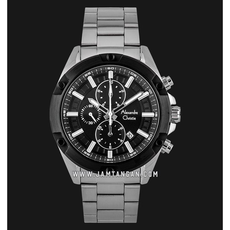Alexandre Christie AC 6524 MC BTBBA Sport Chronograph Black Dial Stainless Steel Strap