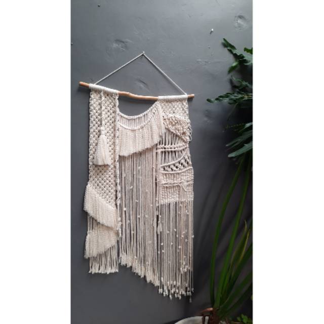 hiasan dinding rajut macrame