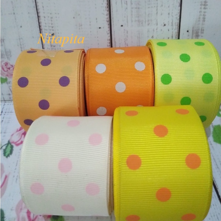 

GRANDMLATI RB31 (PER yard) PITA GROSSGAIN 4CM POLKADOT
