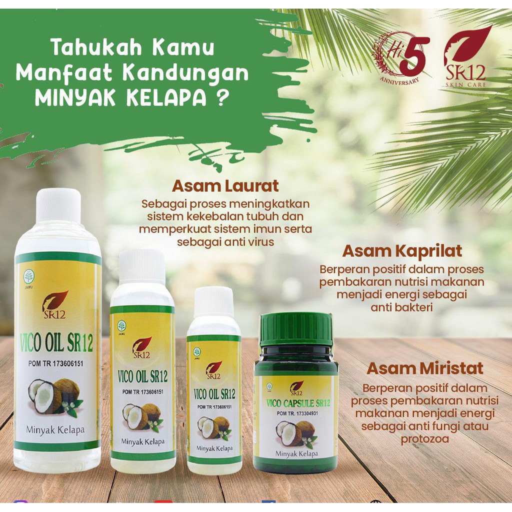 V-Co Capsule SR12 Isi 100 VCO Oil Untuk Kesehatan dan Kecantikan Aman Dikonsumsi BPOM