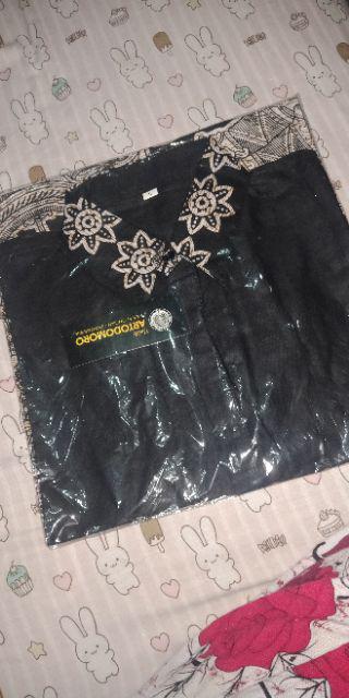 Atasan Batik Dolby Dolbi Dobby Doby Tenun Sutra Tulis Halus Katun Atbm Baron Mahkota Putih