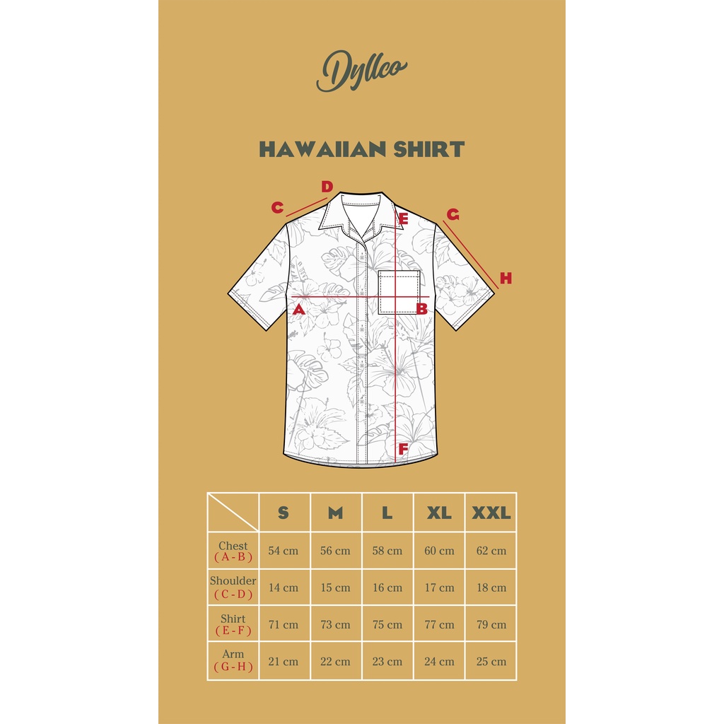 Dyllco Kemeja Cuban Hawai Pria Lengan Pendek Indiana Bowling Shirt - Unisex