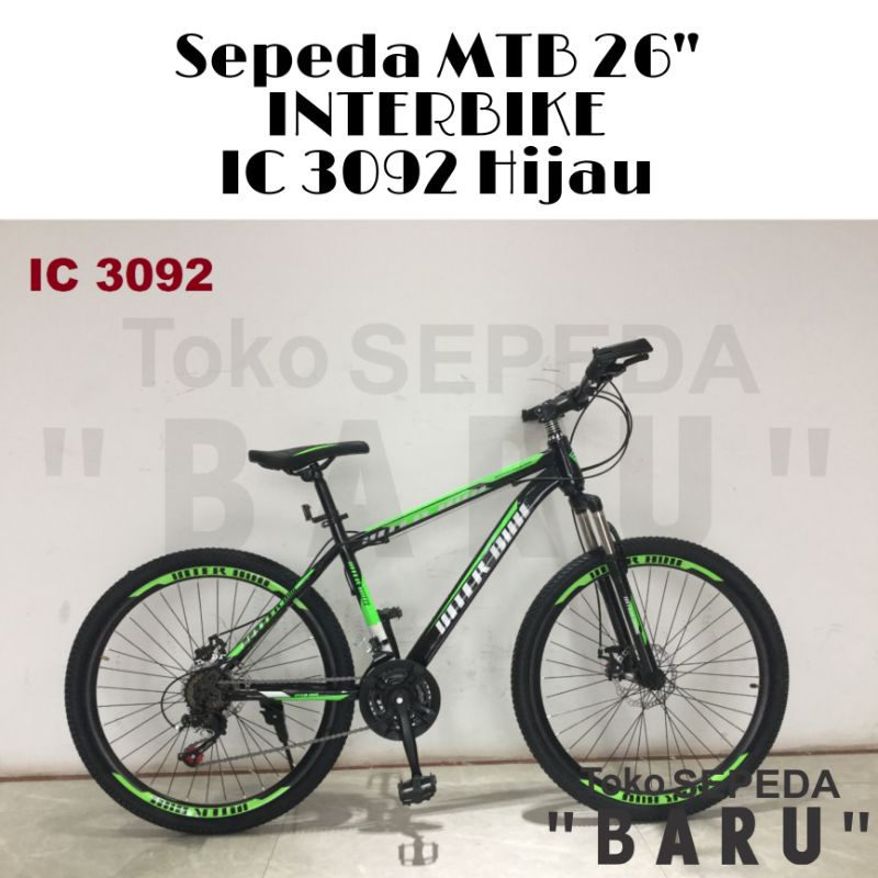 TB - Sepeda MTB INTERBIKE IC 3092 Ukuran 26 Inch-Hijau FL