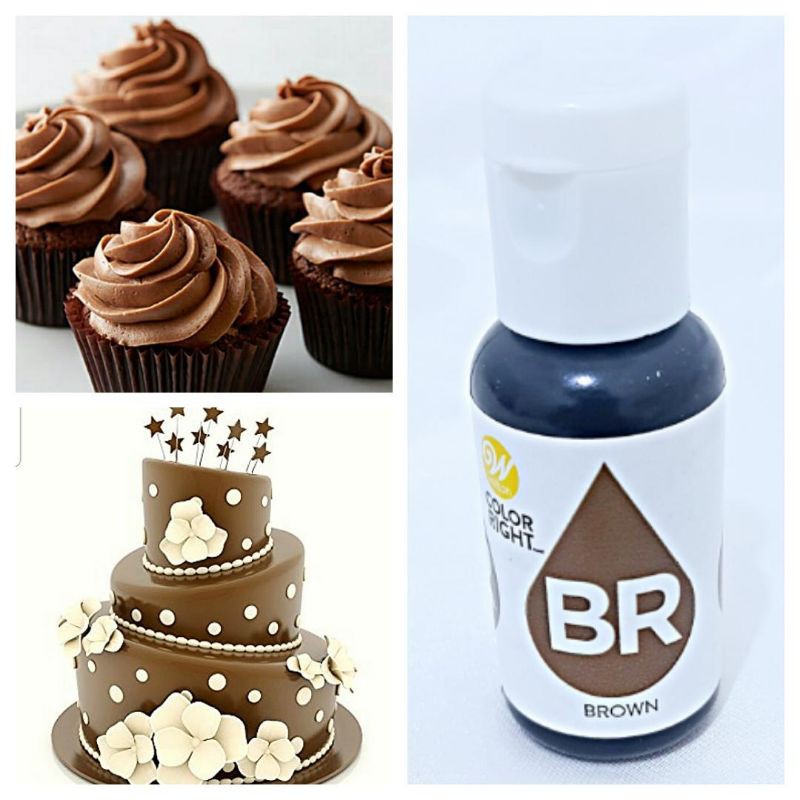 

19 ml pewarna wilton brown pewarna makanan cokelat wilton bright color color right pewarna kue