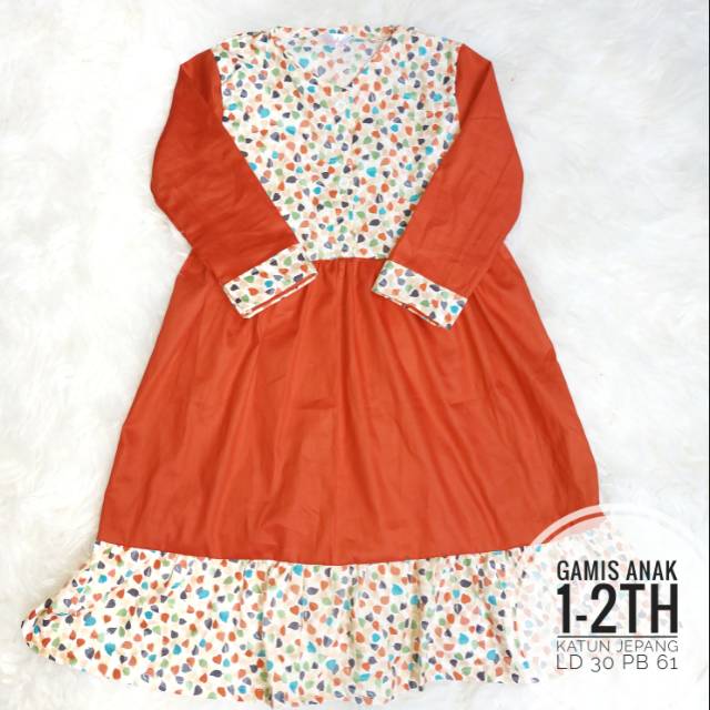 Gamis anak katun Jepang bunda wiwik