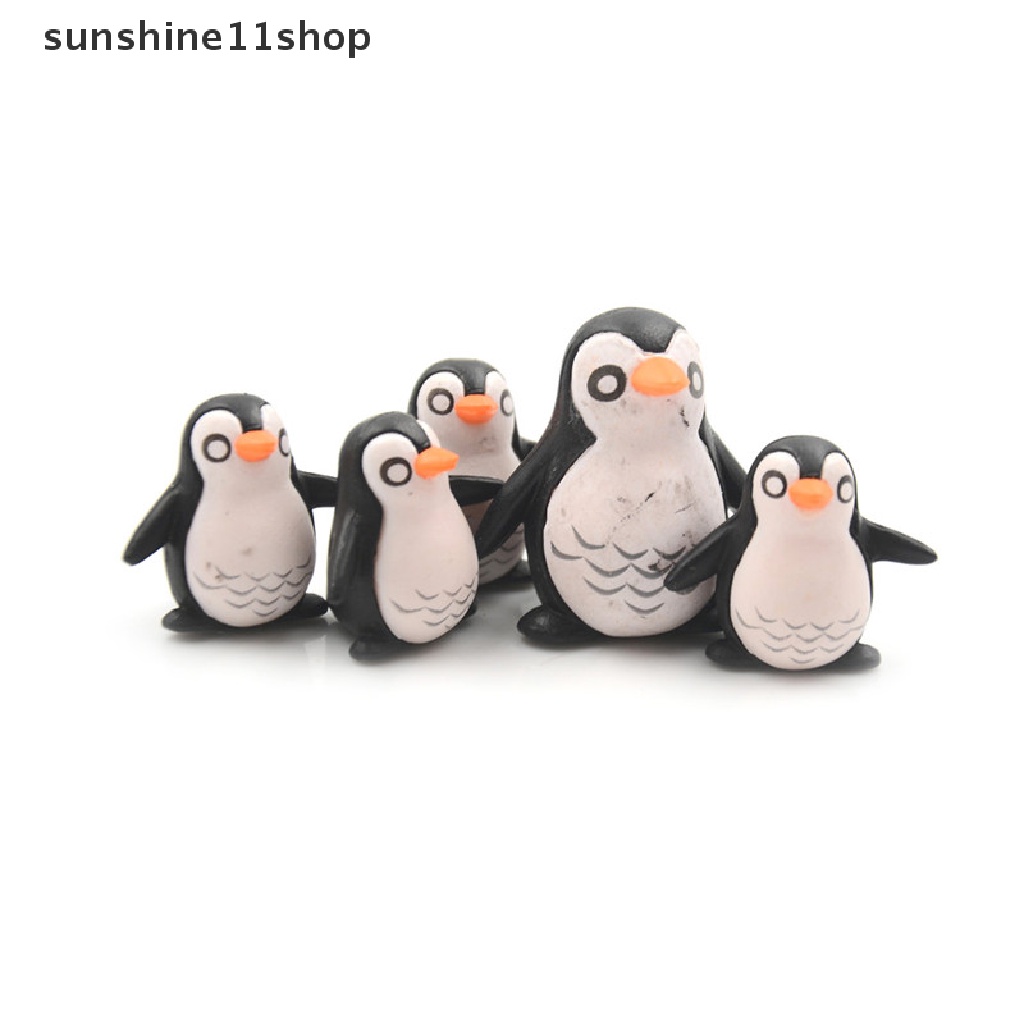 (SHO) 5pcs Miniatur Penguin Untuk Dekorasi Taman / Rumah Boneka DIY