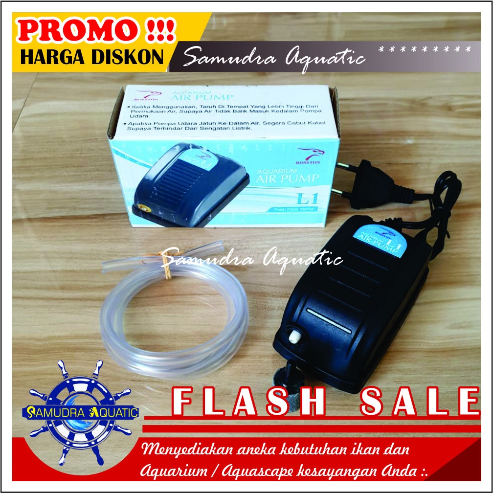 PAKET AERATOR LENGKAP 1 Lubang, Air Pump Mesin Airator Aquarium Aquascape, FREE BUBLEWRAP