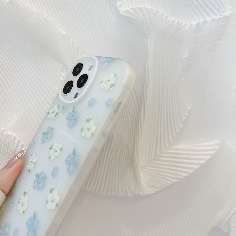 Casing Compatible for iPhone 7Plus 8Plus 11 XR 6 6s 7 8 Plus 12 Pro Max 13 Pro Max X XS Max SE 2020 Fresh Summer Flower Lens Oval Pattern Shockproof Soft Tpu Back Case