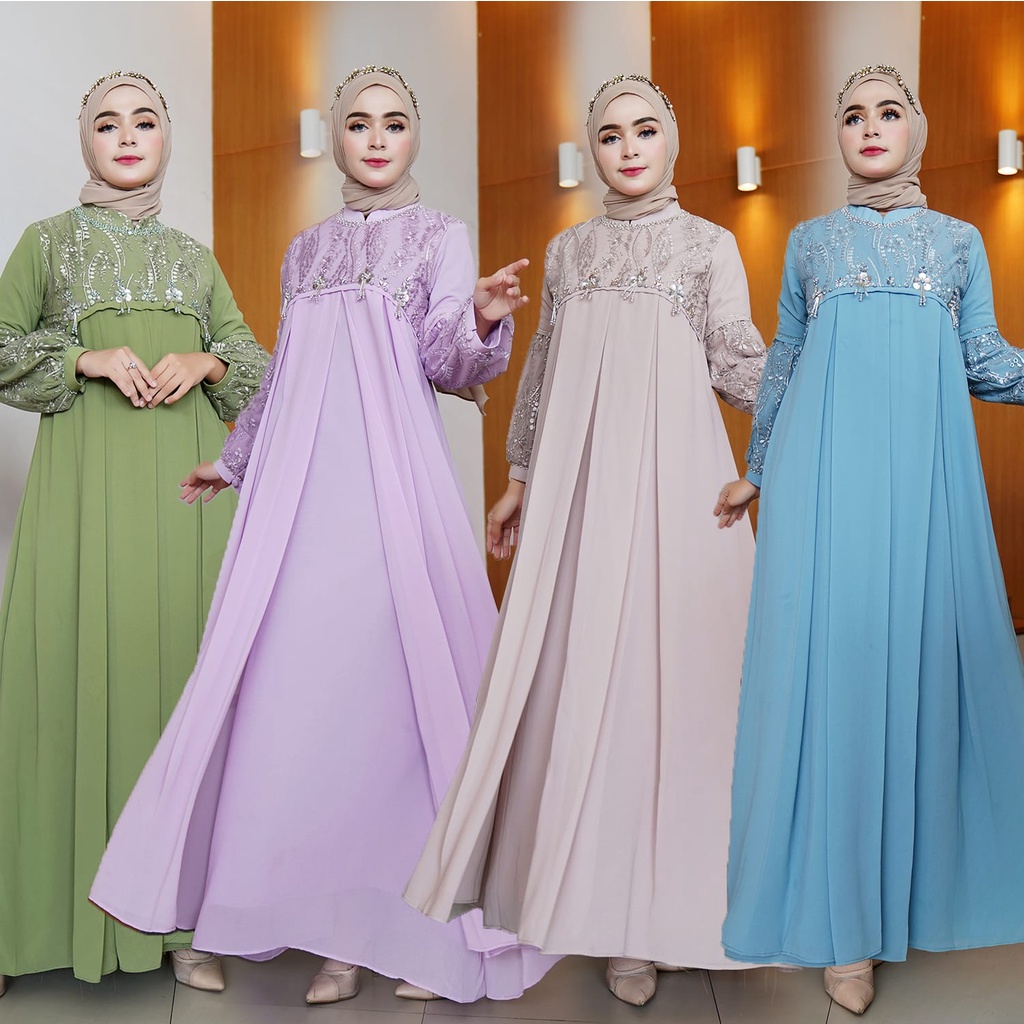 LORA FASHION - GAMIS MIA MUTIARA - GAMIS MUSLIMAH/GAMIS PESTA/GAMIS LEBARAN/GAMIS SIMPLE/GAMIS KEKIN