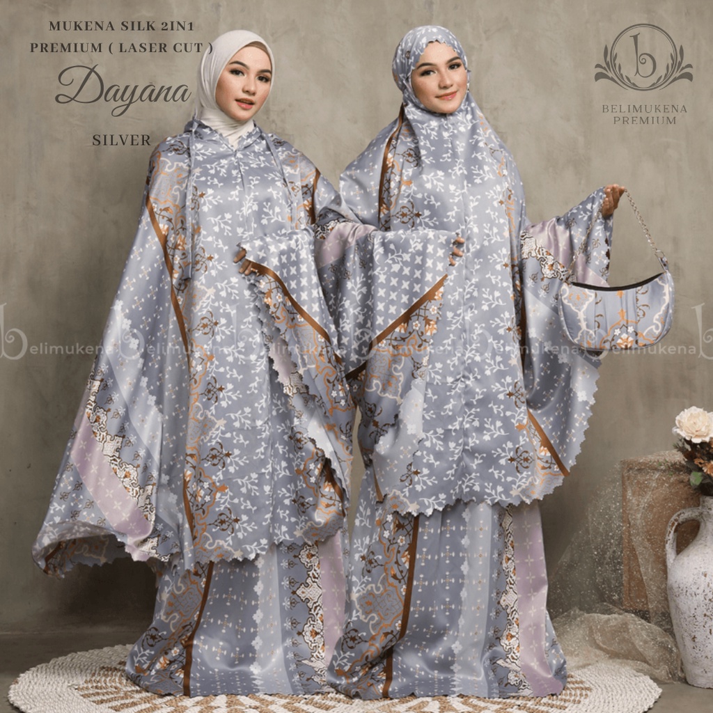 Mukena Dewasa Silk Maxmara 2in1 Daily Motif Tas Premium ( Lasercut ) Dayana