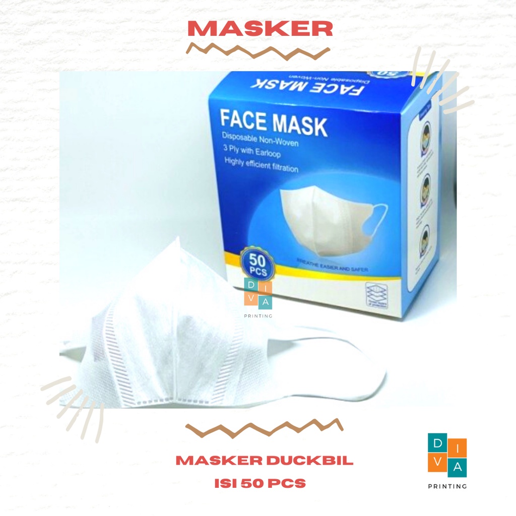 MASKER DUCKBIL | MASKER NON MEDIS | MASKER | DUCKBIL PUTIH