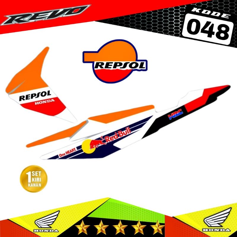Decal Sticker Striping Variasi REVO 100 2007-2009 REPSOL / REVO Lama / REVO old | Decal Wave Rsx 100