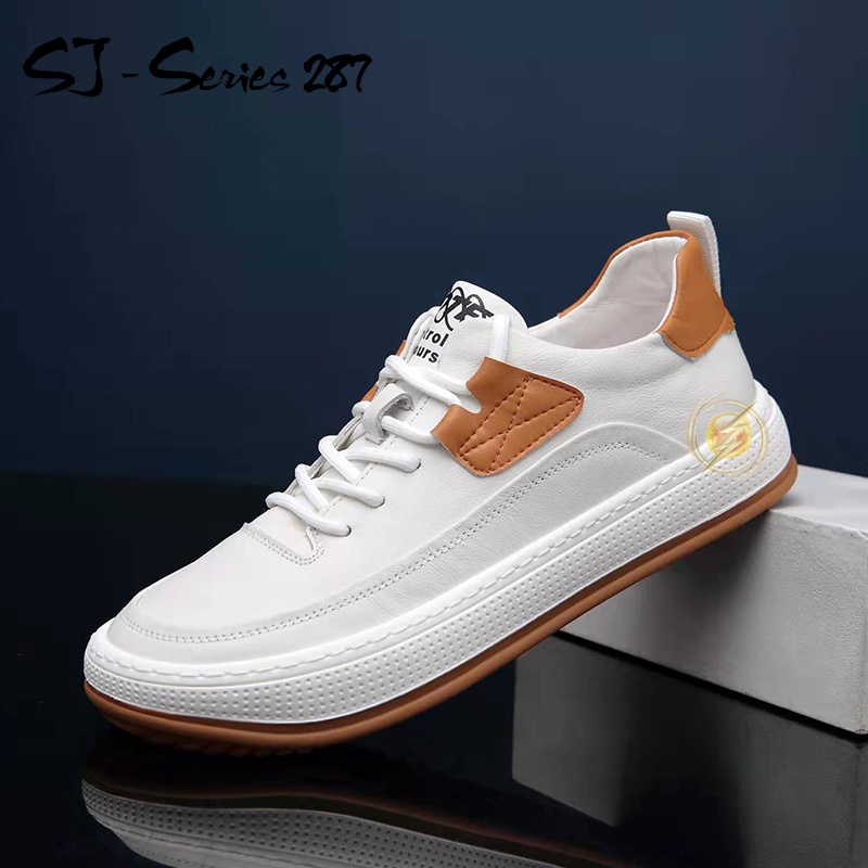 Sepatu Sneakers Fashion Pria Tali Kualitas Import Premium -287 PUTIH