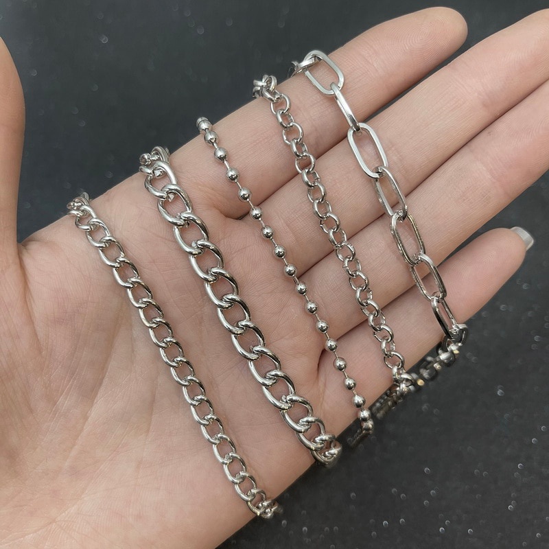 Rantai Kalung Rhodium Bahan Metal Untuk Membuat Perhiasan Diy