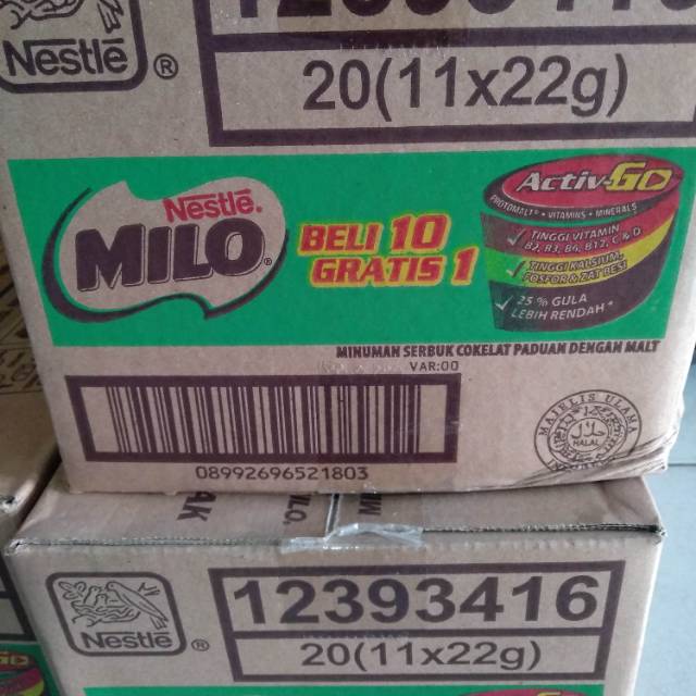 

Milo 22gr x 10pcs x 20 renceng