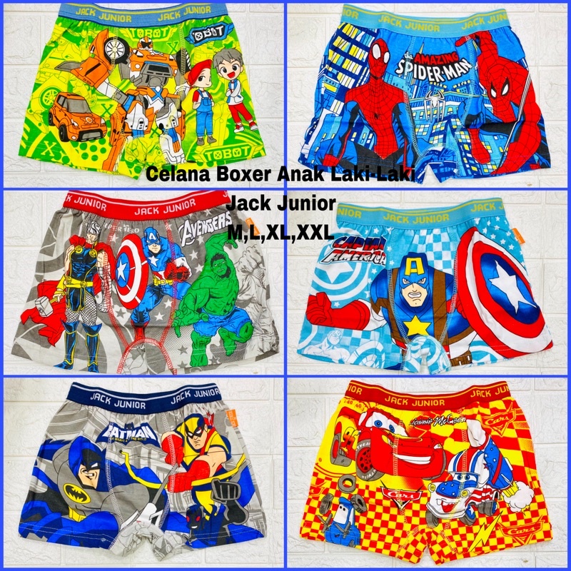 CD short | Celana dalam Boxer Anak Cowok JACK JUNIOR Karakter Bahan Katun