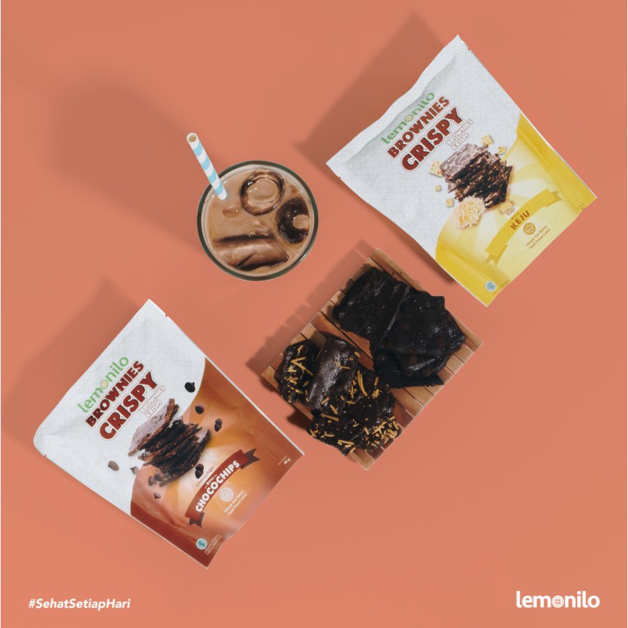 LEMONILO BROWNIES CRISPY RASA CHOCOCHIPS &amp; KEJU | SNACK CEMILAN DIET SEHAT