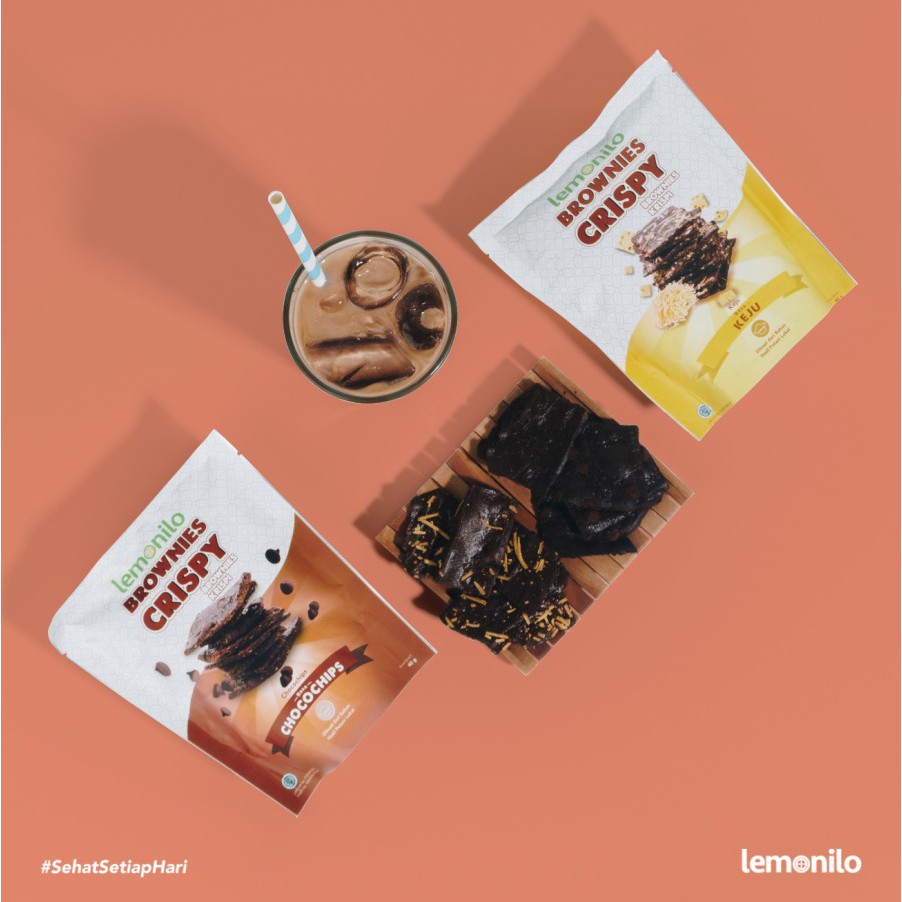 LEMONILO BROWNIES CRISPY RASA CHOCOCHIPS &amp; KEJU | SNACK CEMILAN DIET SEHAT