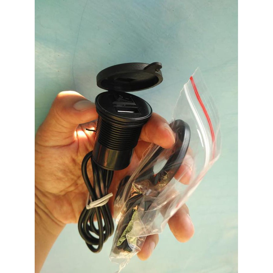 BEST SELLER CHARGER HP SEPEDA MOTOR CAS AKI ADA TUTUPNYA ANTI HUJAN GOJEK GRAB UBE DISKON