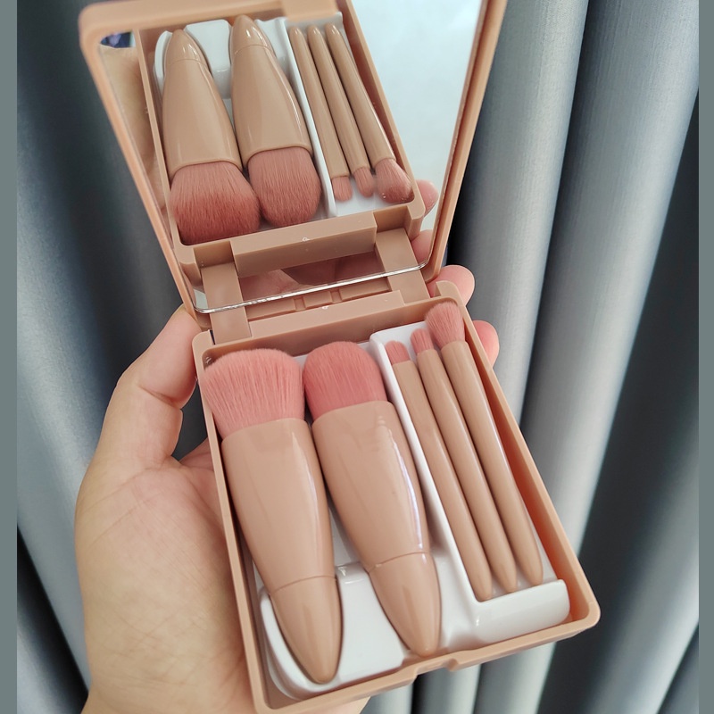 Make Up Brush Set Kuas Make Up Kuas Make Up Portable Cermin Set Foundation Alat Kecantikan