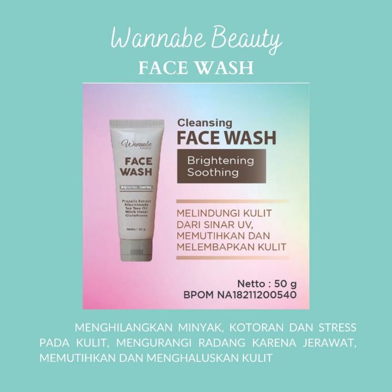 Face wash Wannabe Beauty||Sabun Muka||Brightening||Soothing