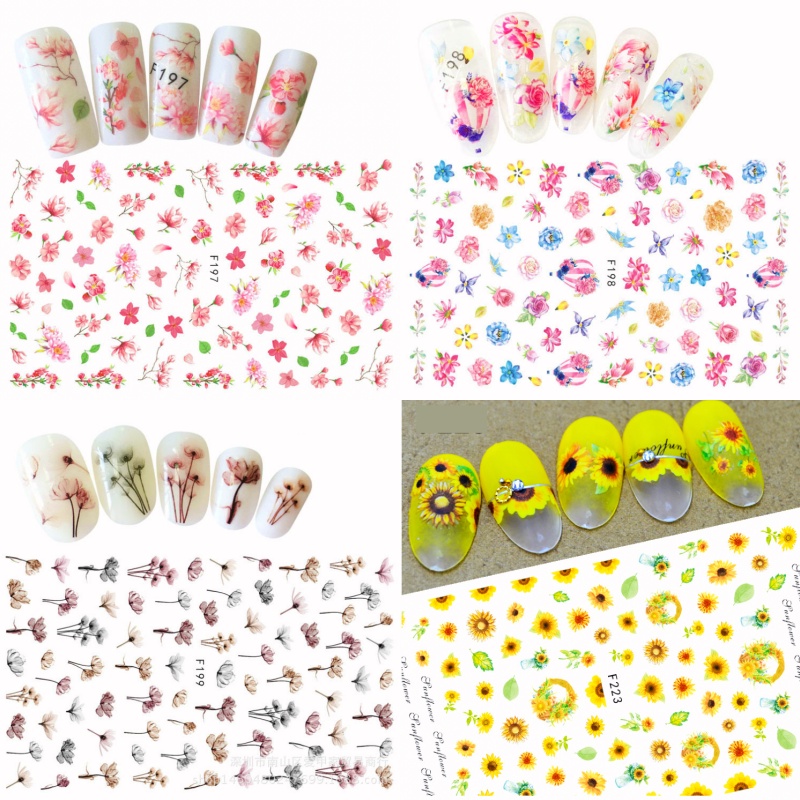 Nail Art Sticker Flower Series Stiker Kuku Bunga KU032
