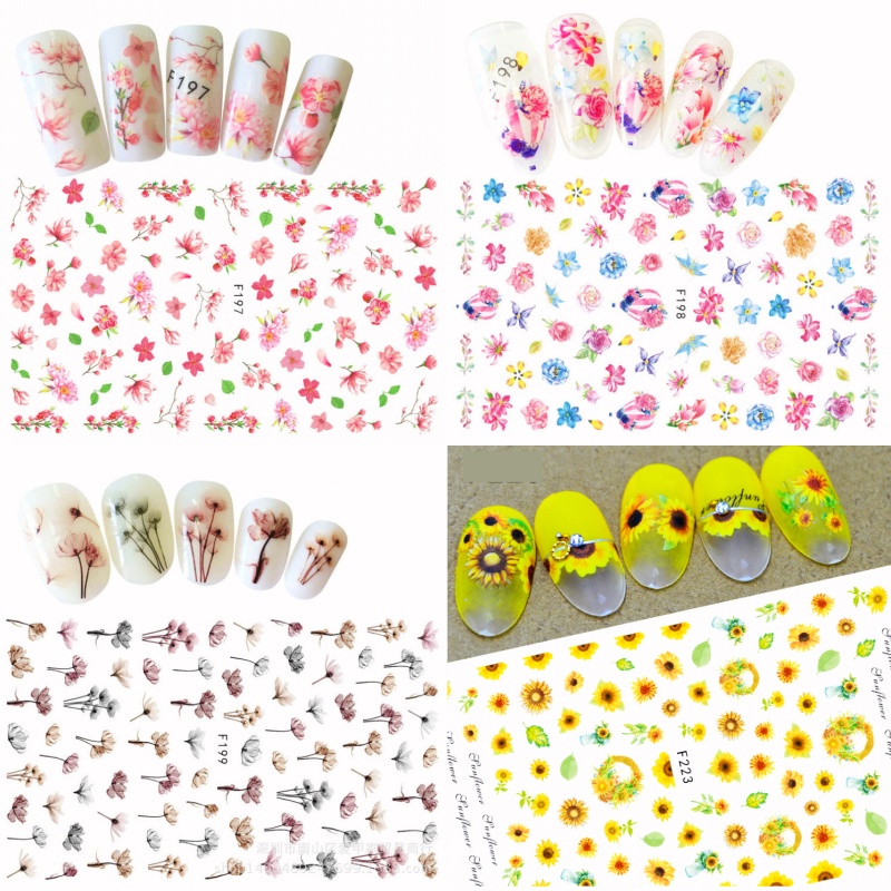 Flower Series Stiker Kuku Bunga Nail Art Sticker KU032