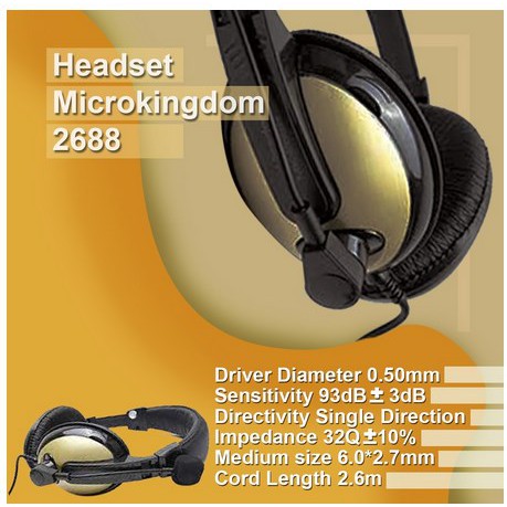 ITSTORE Headset Microkingdom MK-2688 MK2688 MK 2688 Micro Kingdom