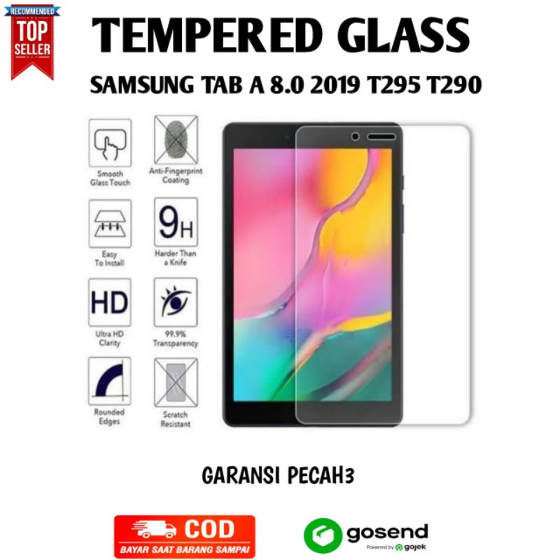 TEMPERED GLASS SAMSUNG GALAXY TAB A 8" 2019 T295 T297 ANTI GORES KACA TABLET