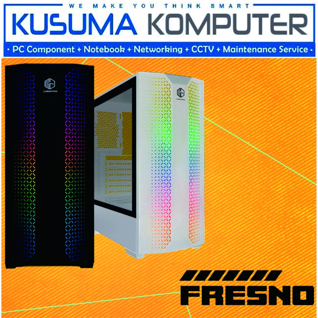 Cube Gaming Fresno White RGB Tempered Glass Casing PC