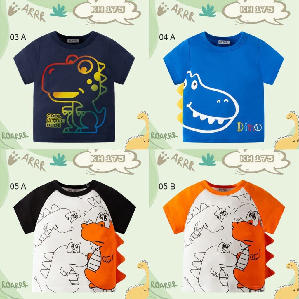 T-SHIRT DINO KIDS HAPPY | ATASAN PENDEK KIDS HAPPY