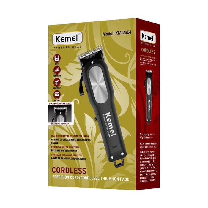 mesin cukur kemei km-2604 hair clipper rambut rechargeable