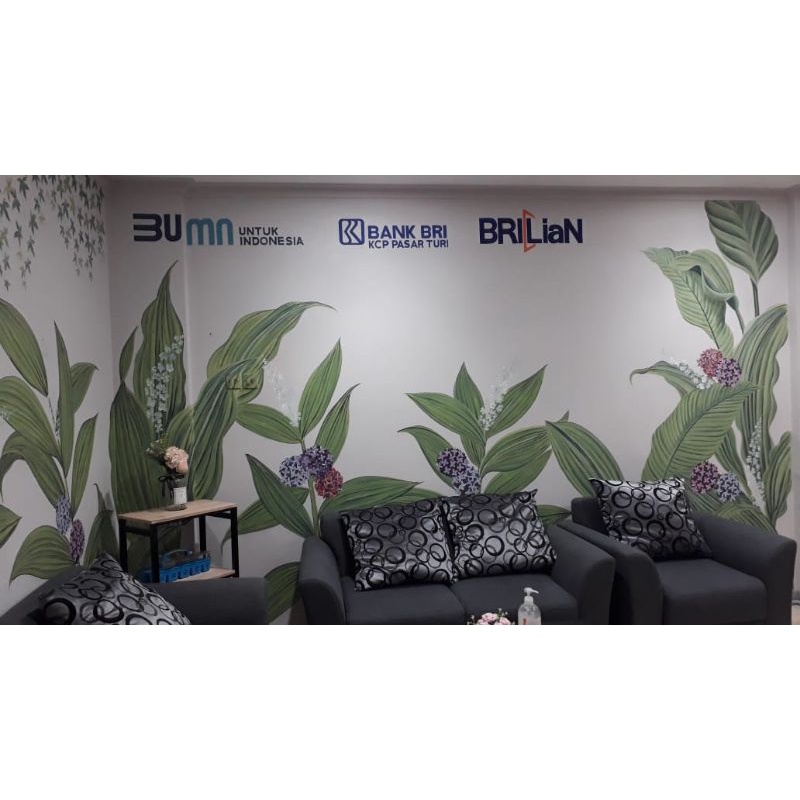 Jual Mural / lukis dinding tropical BRI Shopee Indonesia