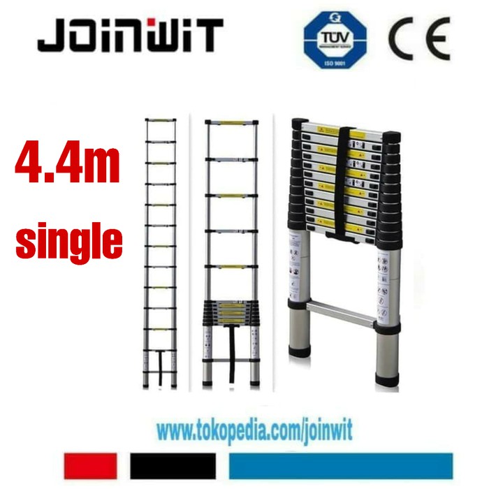 Tangga Lipat Aluminium Teleskopik 4.4M Single Telescopic Ladder 4.4 M