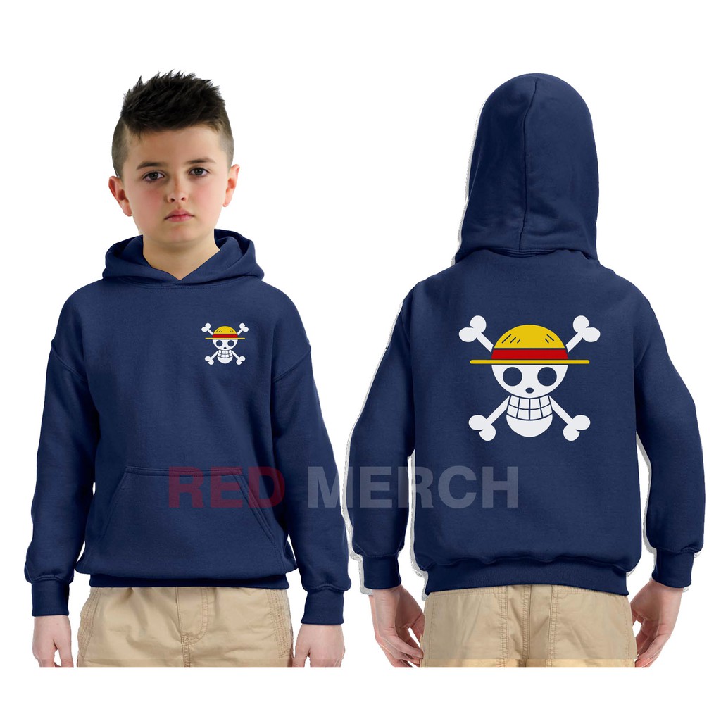 jaket anak film anime one piece sweater hoodie anak monkeys d luffy