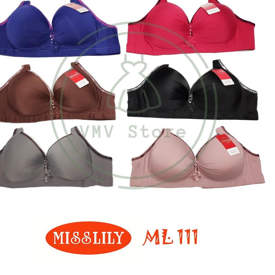 Bra Misslily L 111 Import Cup C Besar Jumbo Kait 3 Brukat Tanpa Kawat Bh Jupe Miss Lily Original .,