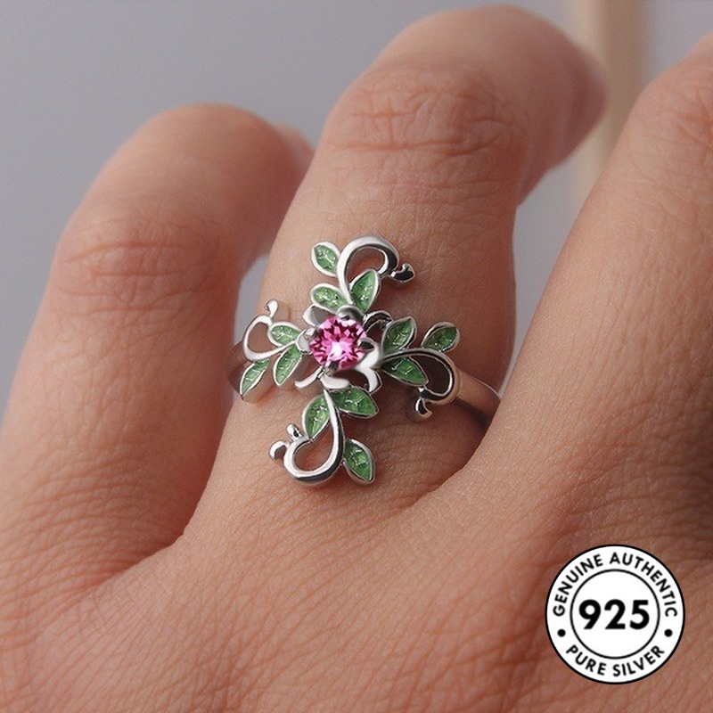 Cincin Sterling Silver 925 Model Silang Warna Rose Gold Untuk Wanita