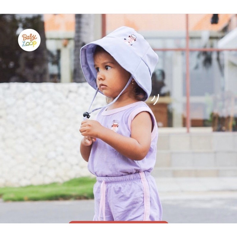 Babyloop Bucket Hat + Face Shield Baby &amp; Kids topi baby loop