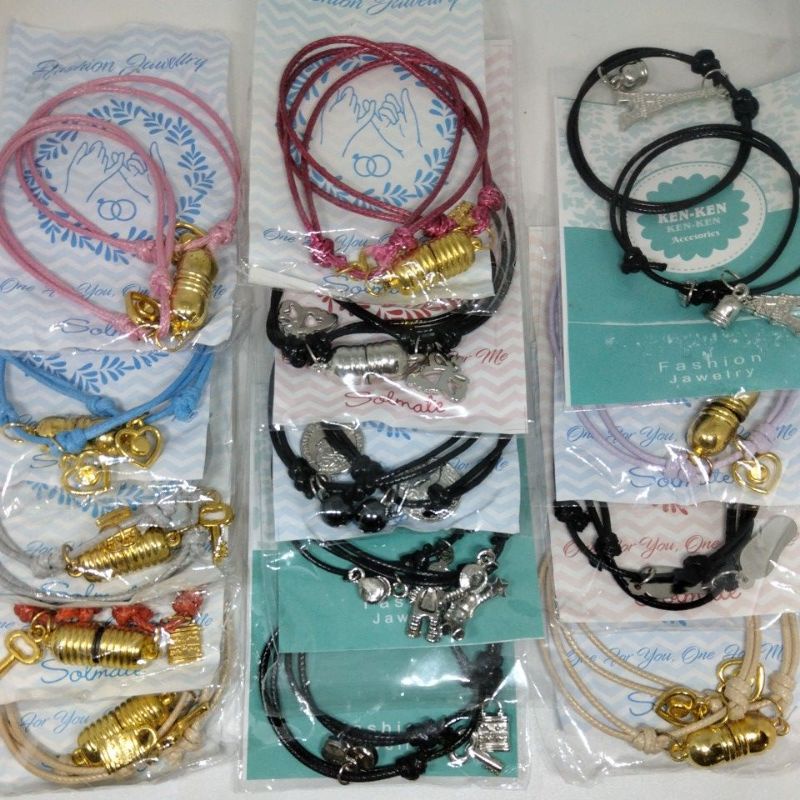 Gelang copple astronot - gelang magnet viral - gelang hitam polos - gelang pasangan