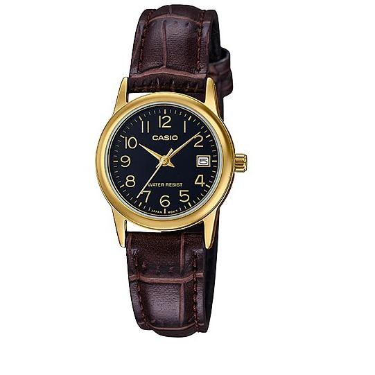 cbg-008 Casio Original LTP-V002L / LTP-V002GL (luxurious and glamorous) Jam Tangan Kulit Wanita Silv