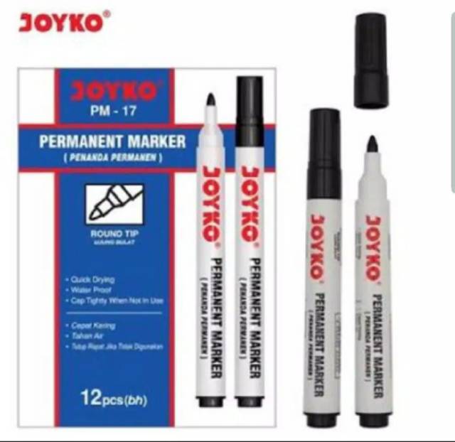 SPIDOL MARKER PERMANENT PM-17 JOYKO BLACK HITAM PERMANEN