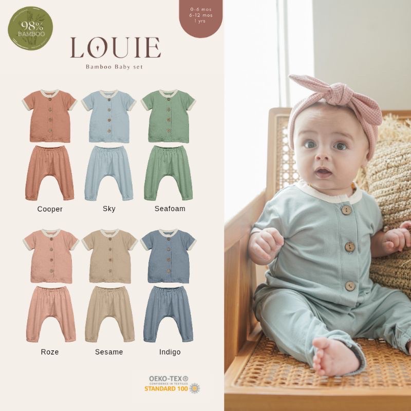 BELL &amp; BO Louie Bamboo Baby Set / Setelan Bayi 0-1thn