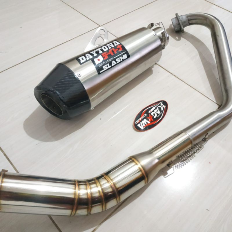 Knalpot Daytona fullset R15 v3 CBR 150r GSX-R 150 CB 150r vixion byson xabre pulsar 200ns satria Fu