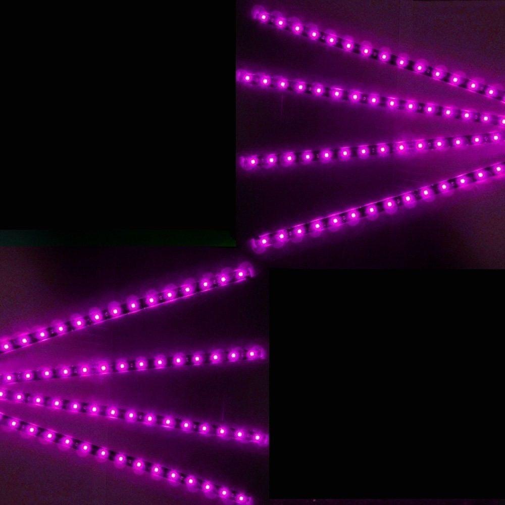 Populer 8pcs Strip Lampu LED Mobil Ungu Kendaraan Berkualitas Tinggi Baru Fleksibel Tahan Air