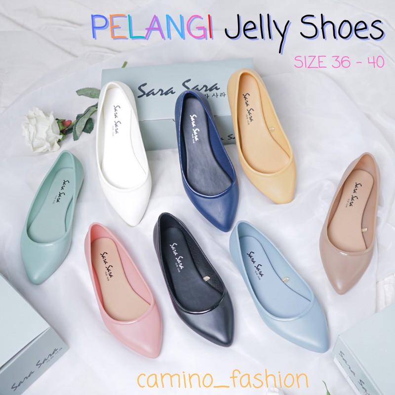 Sara Sara PELANGI Sara Sara Rainbow Sepatu Jelly Wanita Sepatu Kerja Wanita Flat Shoes Jelly Sepatu Empuk Terbaru