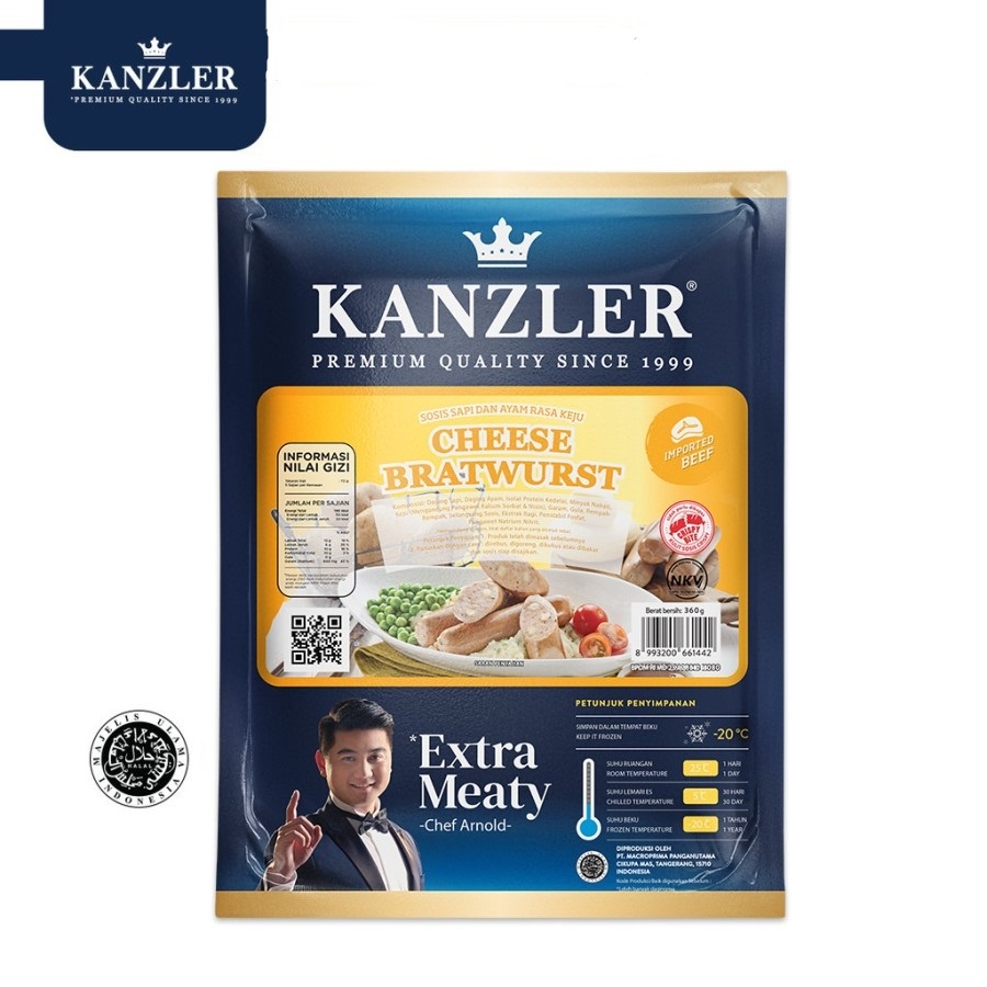 CHEESE BRATWURST KANZLER 360GR SOSIS KEJU